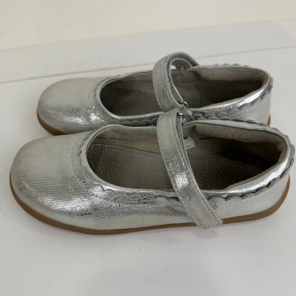 See Kai Run Silver Mary Jane Flats Shimmer Dress Core Girls 2